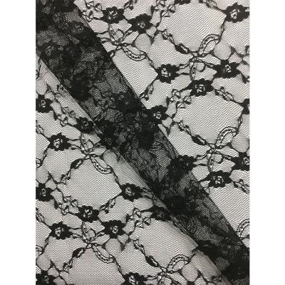 China Sustainable Good Quality Black Polyester 100 Mesh Fabric Small Floral Mesh Fabric For Women Clothes for sale