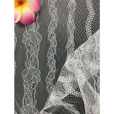 China 2020 Viable High Quality White Lace Nigerian Tulle Lace French Lace Fabric For Wedding Dress for sale