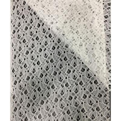 China Online sales viable heavy eyelet white 100% polyester lace fabric for shirt and blouse for sale