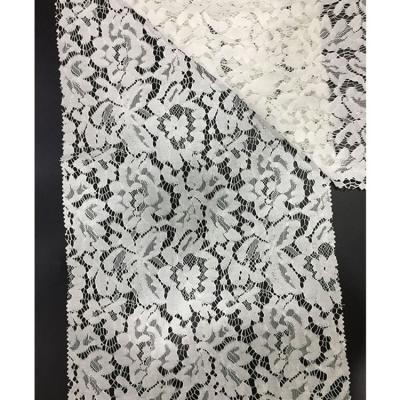 China 2019 White Flower Sustainable Nylon And Cotton Eyelet Rope Lace Fabric For Apparel Garment for sale