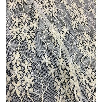 China Free Sample Viable Nylon Cotton Eyelash Jacquard Lace Fabric For Wedding Dress By Yawei Lace for sale