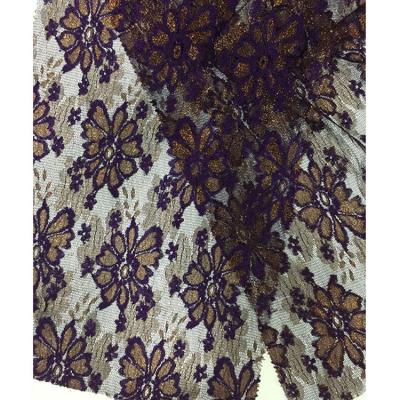 China 150 Cm Width Fashion Sustainable Contact Feeling Good Flower Pattern Colorful Nylon Nylon Lace Fabric With Shiny Silk for sale