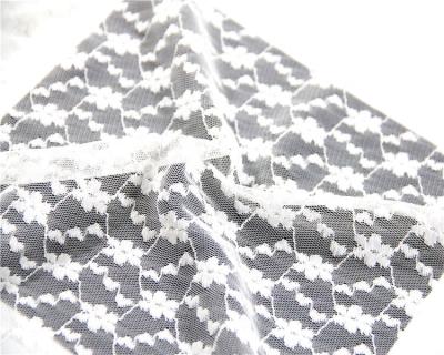 China Viable White French Net Lace Fabric 100% Nylon Lace For Curtains Tablecloth Home Decoration for sale