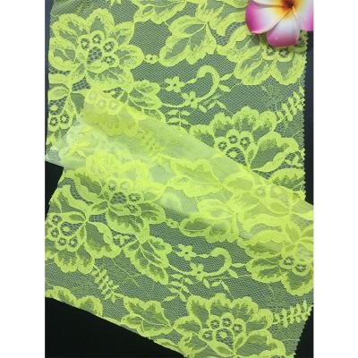 China 2019 Yellow Cheap Power Punched Lace Fabric Compound Viable For Clothing Dress for sale