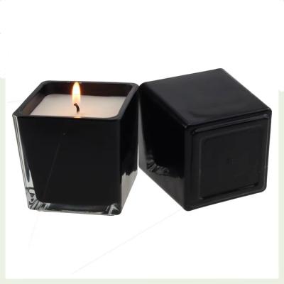 China Wholesale Birthdays Soy Wax Candle Scents Black Square Designer Scented Candles for sale