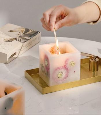 China Modern Birthdays Aromatherapy Candle Wax Square Candle Jar Scented Candles Gift Set for sale