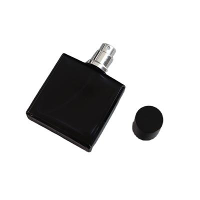 China Cosmetic New Design Glass Perfume Bottles China 30ml Black Square Luxury Perfume Bottle for sale