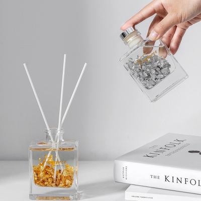 China Gift & High Grade Glass Craft Aroma Diffuser Bottles 150ml Rectangle Reed Diffuser Bottle With Glass Cover for sale