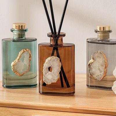 China Eco-friendly Recyclable Decorative Customized Glass Amber Diffuser Bottle Aromatherapy Fragrance Oil Diffuser 180ml Bottle for sale