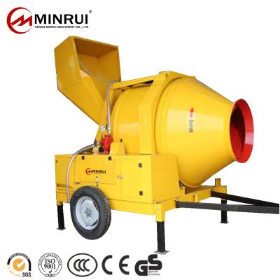 China Construction Industry MInrui JZR350 Diesel Concrete Mixer With Hydraulic Hopper for sale