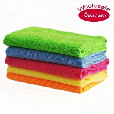 China Sustainable Edgeless Microfiber Cleaning Cloth 5 Pcs / Pack 40 *40 cm for sale