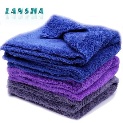 China Car Waxing anf Polishing 350gsm Microfiber Towels For Cars - 16x16 Inch Edgeless Plush Microfiber Towel for sale