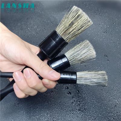 China Car Detailing Handle Plastic Car Detailing Brushes Mix Color Super Dense Pile For Rims Inner Wheels Cleaning 3 Pieces/Set for sale