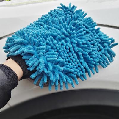 China Car Detailing Super Microfiber Chenille Gloves Absorption Car Wash Cleaning Glove for sale