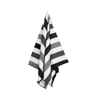 China Microfiber Hypoallergenic Oversized Stripe Beach Towel Absorption Quick Dry Swimming Towel for sale