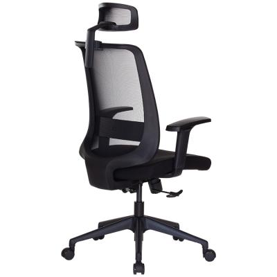 China Black Mesh Staff Computer Executive Office Revolving High Back Height Adjustable Headrest Chair for sale