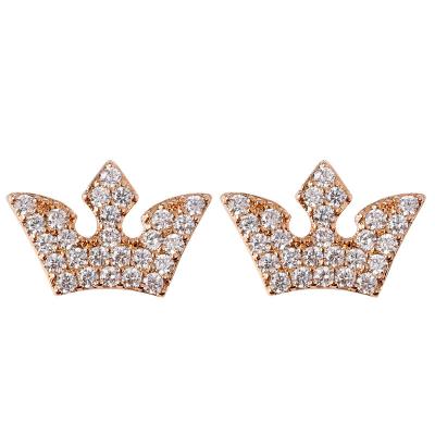 China 925 Silver Needle FASHION 18k Delicate Gold Plated Butterfly Earrings Bling Bling Zircon Butterfly Stud Earrings for sale