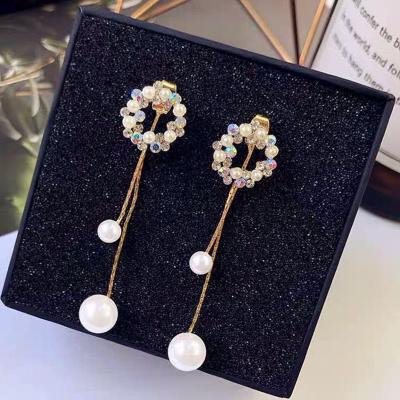 China 925 Sterling Silver Retro Long Tassel Zircon Pop Hook Earrings Trendy New Woman Jewelry High Quality Fashion Earrings for sale