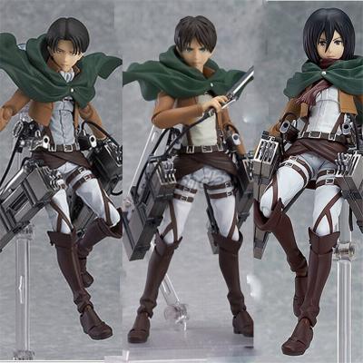 China Cartoon Toy Japanese Anime Attack on Titan Action Number Levi Eren Mikasa Anime Figures Cheap Price PVC Figure Dolls for sale