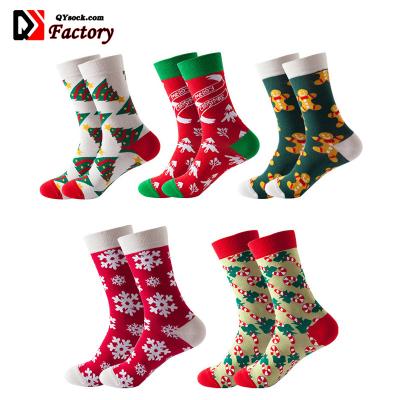 China Wholesale Breathable Christmas Booties Halloween Mid-tube Ladies Cotton Santa Socks Female Men's Floor Booties Funny New Year Sokken for sale