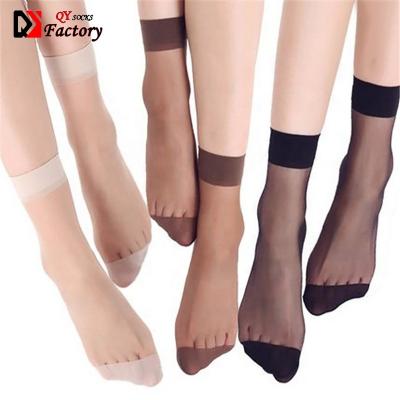 China Low Price Breathable Ladies Ultra Thin Socks Women Summer Transparent Sock Silk Nylon Crew Socks for sale