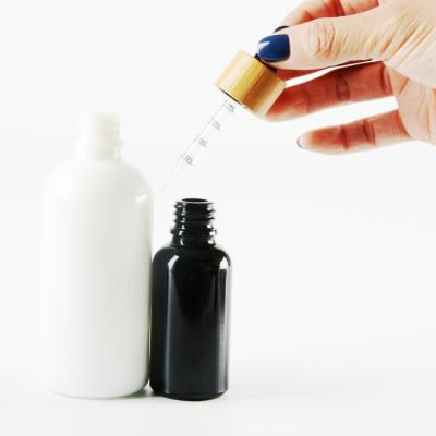 China White Glass Bamboo Black 5ml 10ml 15ml 20ml 30ml 50ml 100ml Personal Care Dropper Bottle for sale