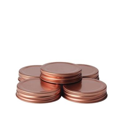 China 86 mm Rose Gold Tinplate Mason Jar Pilfer Proof Canning Lids for sale