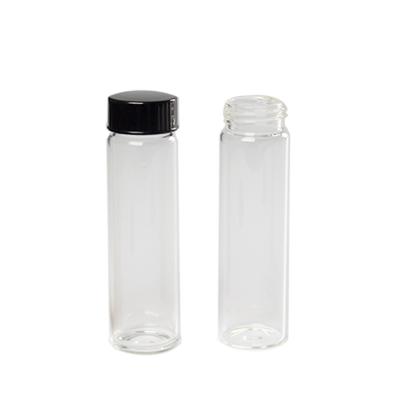 China Small Glass Food Tea Bottle Food Storage Jars With Plastic Screw Lids for sale