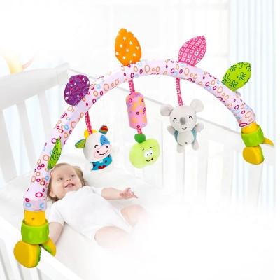 China Eco-Friendly Animal Newborn Infant Stroller Baby Bell Car Hutch Seat Hutch Car Mobile Bed Plush Hanging Rattle Toy for Kid Toddler for sale