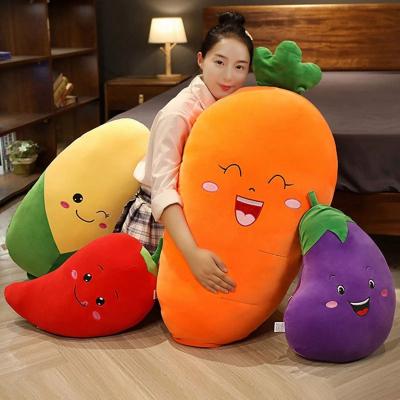 China 2021 New Eco-friendly 30/50cm Cartoon Smiling Carrot Chili Corn Plush Toy Cute Simulation Eggplant Carrot Pillow Dolls Stuffed Soft Toys Gift for sale