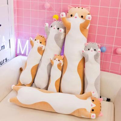 China Eco-friendly Cute Soft Plush Cat Pillow Cotton Doll Toy Office Lunch Sleep Pillow Christmas Birthday Girls Gifts for sale