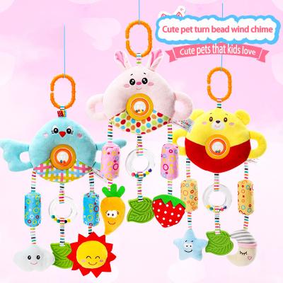 China Eco-friendly baby mobile rattles crib newborn stuffed animal stroller bell hanging teether wind chime toy for kids gift for sale