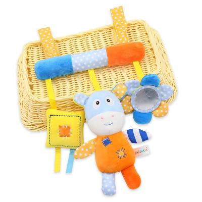 China Eco-friendly Baby Rattle Plush Car Rattles Hanging Education Sensory Toy Newborn Crib Walker Seat with bb device for sale