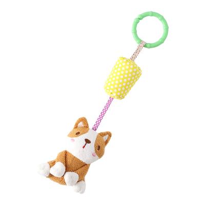 China Kids Toy Gift Baby Crib Hanging Ratchets Plush Toy Music Stuffed Animal Wind Chime For Stroller for sale