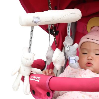 China Baby Quilt Toy Baby Crib Rattle Toy Plush Rabbit Music Hanging Animal Wind Chime For Stroller for sale