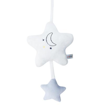 China Eco-Friendly Baby Crib Material Hanging Ratchets White Star Moon Cloud Music Wind Chime for sale