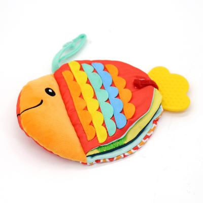 China Children's Learing Toys Little Fish Shape My Baby's First Education Book Soft Tissue Book For Children for sale