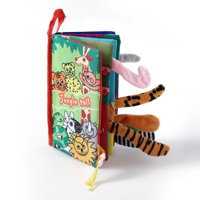 China Early Education Items Children Early Learning Tails 3D Animal Educational Cloth Book For Baby for sale