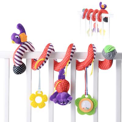 China Eco-Friendly Infant Soft Stuffed Animal Bed Toy Baby Rattle Rattle Toy Activity Spiral Hanging Spiral Toy For Stroller Crib for sale