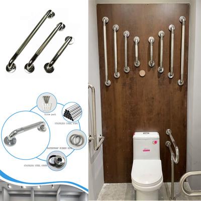 China Modern 304 Stainless Steel Bathroom Balance Handle Bar Safety Handrail Support Brushed Grab Bar Shower Grab Bars for Handicapped for sale