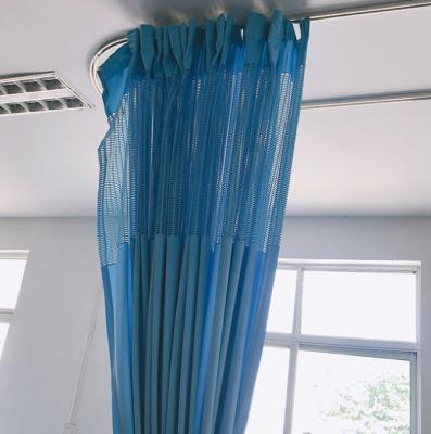 China Wholesale fireproof waterproof light green polyester medical curtain for hospital for sale