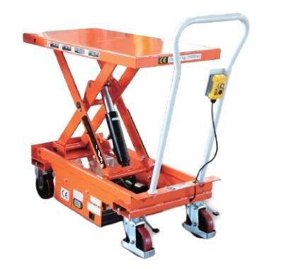 China Full trusses battery power electric scissor lift hydraulic scissor lift trolleys can load 500kg for sale