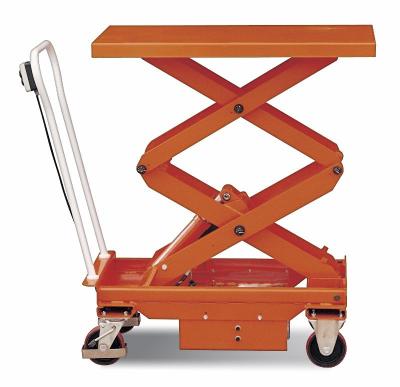 China Economy and practicability mobile manual scissor lift table hydraulic platform trolley/hydraulic hand lift trolley for sale