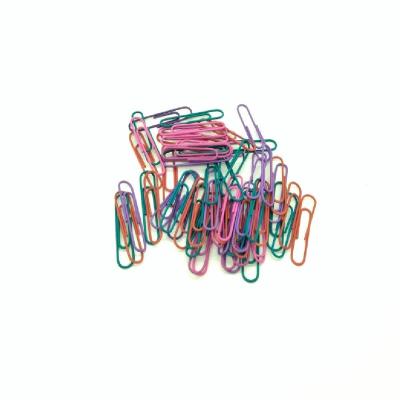 China Hot Selling 60pcs 50mm PVC+Metal Paper Clips Assorted Color Stationery Metal Clips for sale