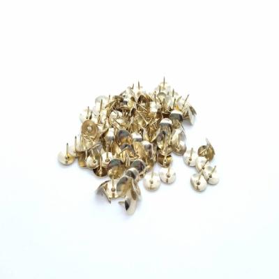 China Factory wholesale 120pcs metal thumb tips office household gold finish stationery pins for sale