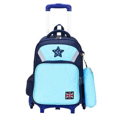 China High Quality Cheap Waterproof Child Use Wheel Backpack Boy Girl Trolley School Bag for sale