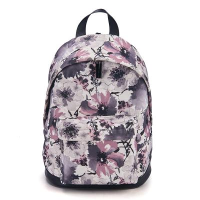 China Breathable Fashion Breathable Custom Flower Printing Women Day Backpack School Bags For Girls for sale