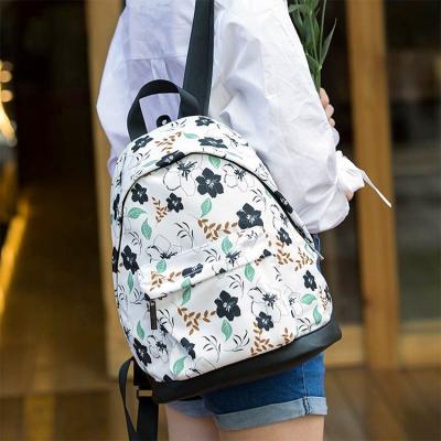 China Fashion Breathable Design Breathable Women Backpack Flower Print Color Life Backpack for sale