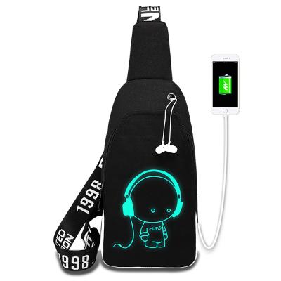 China Free Shipping Breathable Breathable Men Chest Sling Bags Shoulder Waist Cross - Body Bag USB Charging Casual Chest Pack for sale