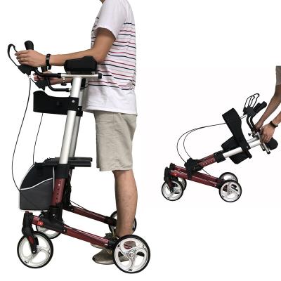 China Aluminum upright rollator with handle to stand up for sale